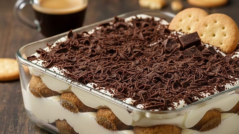 Tiramisu rápido com bolachas Maria