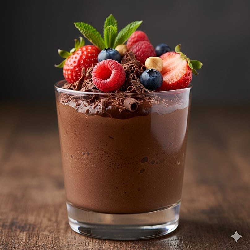 Mousse de chocolate de três ingredientes 