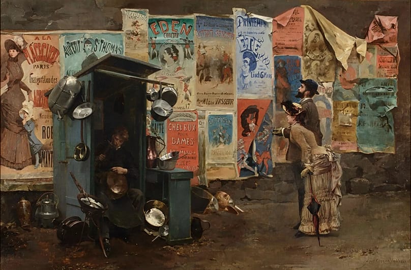 Louis-Robert Carrier-Belleuse (1848-1913) L’Étameur, 1882 Huile sur toile, 64,8 × 97,8 cm Collection particulière Photo Studio Redivivus