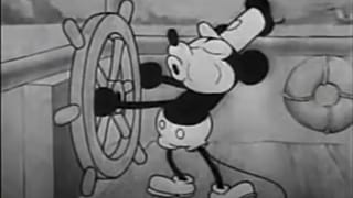 Disney'in ünlü karakteri Mickey Mouse, 1928 tarihli bir kısa animasyon filminde.