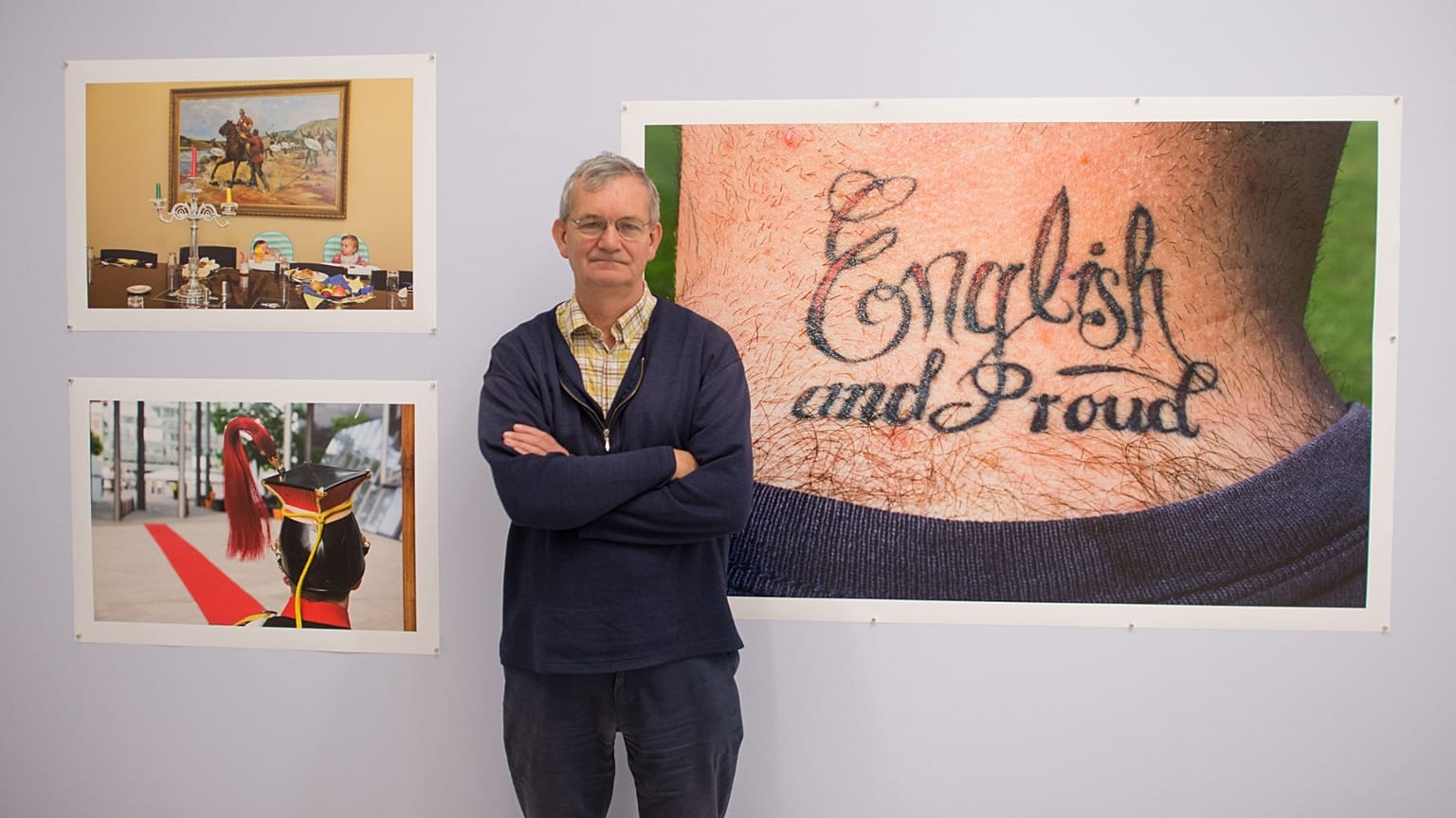FILE: British photographer Martin Parr at his exhibition 'Martin Parr. We love Britain!' during a photocall at Sprengel museum in Hannover, Germany, 2014.