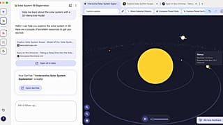 Disco'da oluşturulan bir Güneş Sistemi simülasyonu.