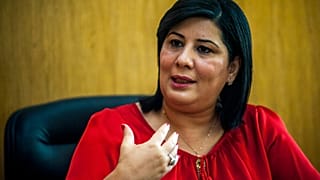 رئيسة الحزب الدستوري الحر عبير موسي (تصوير: أسوشيتد برس/حسّان الدريدي)