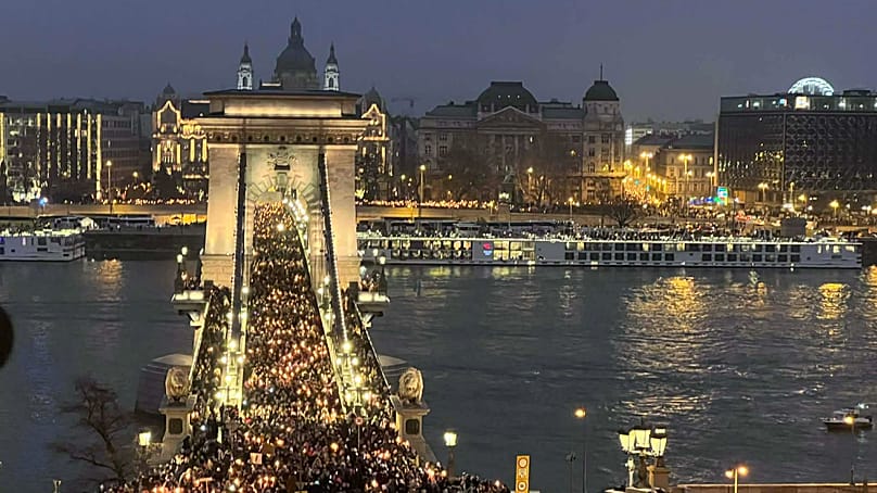 Kormányellenes tüntetés Budapesten 2025. december 13-án