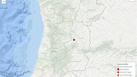 Sismo "ligeiro" de 4,1 assusta população no centro de Portugal