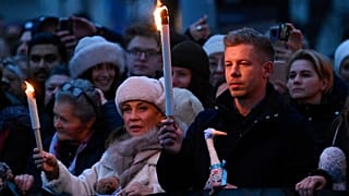 Петер Мадьяр на акции протеста