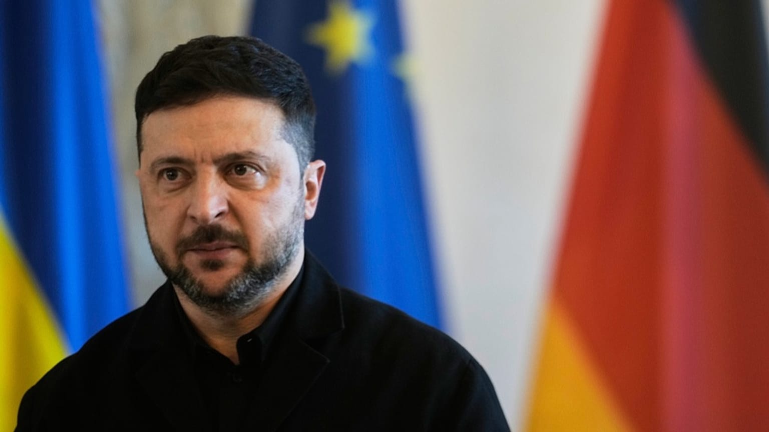 Der ukrainische Präsident Selenskyj am 15. Dezember 2025 im Schloss Bellevuen zu Gesprächen mit Bundespräsident Frank-Walter Steinmeier