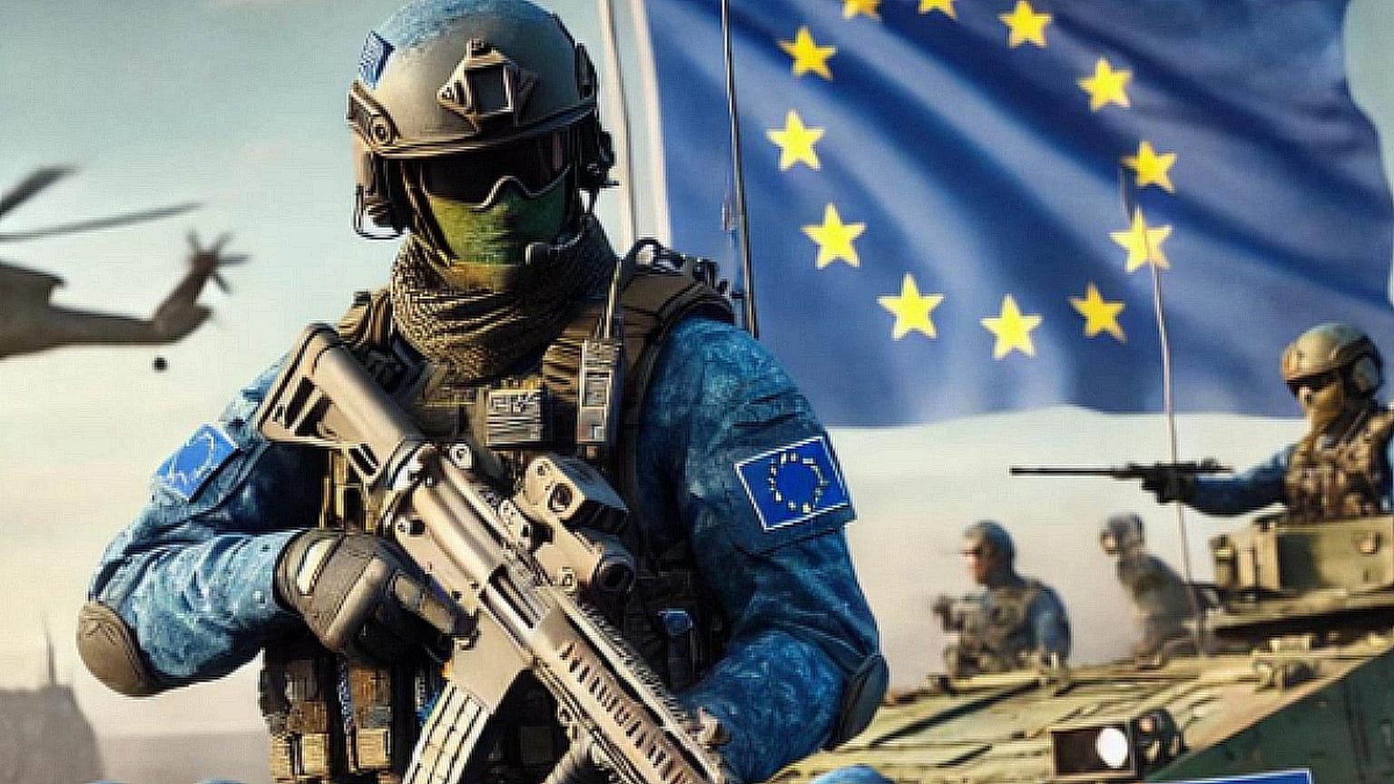 Futurista EU-katona egy TikTok-on közzétett mémben