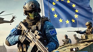 Futurista EU-katona egy TikTok-on közzétett mémben