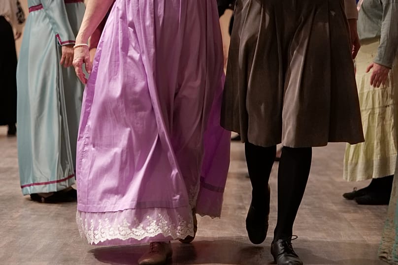 Around 50 people participated in the ball featuring Regency era dances, the first of its kind in Paris.