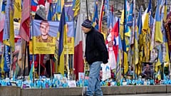 Mémorial aux soldats ukrainiens tombés au combat à Kiev, 10 décembre 2025