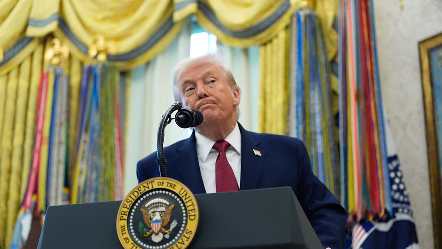 Donald Trump en la Casa Blanca el 15 de diciembre de 2025. 