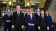 Prime Ministers pose for the family picture at the Eastern Flank Summit at the House of the Estates in Helsinki, Finland, Tuesday, Dec. 16, 2025.