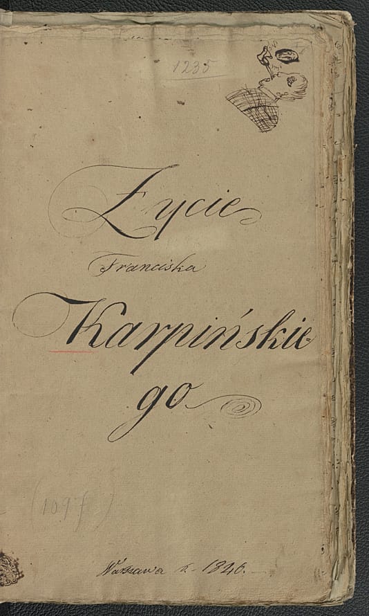 Rękopis pamiętnika Franciszka Karpińskiego „Historia mojego wieku i ludzi”.