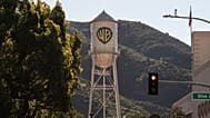 FILE - The Warner Bros. water tower is seen at Warner Bros. Studios in Burbank, California. 5 Decembern 2025.