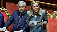 FILE: Italian Premier Giorgia Meloni flanked by Foreign Minister Antonio Tajani addresses the Senate on the upcoming European Council meeting, in Rome, 24 June 2025
