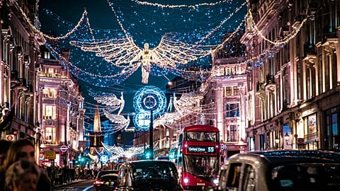 Regent Street, London, karácsonykor.