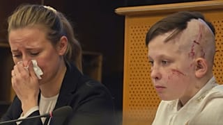 A 11 éves Roman Oleksziv vallomása az EP-ben könnyekre fakasztotta a tolmácsot Strasbourban, 2025. december 11-én