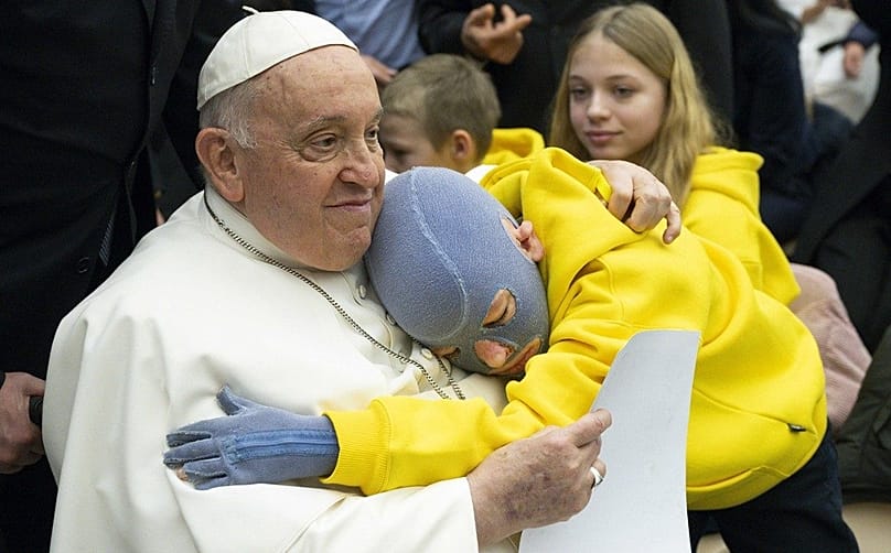 Roman Oleksziv és Ferenc pápa, 2025. február 3-án