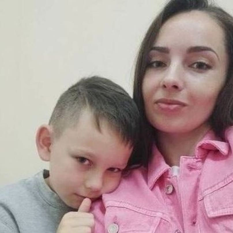 Roman Oleksziv, és édesanyja, Halina