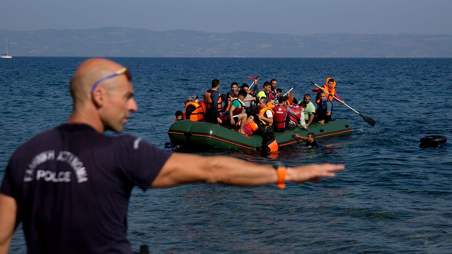 قایق مهاجران درسواحل یونان