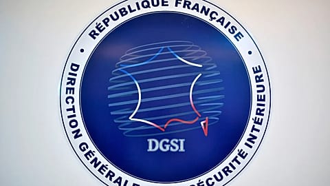 The logo of the French General Directorate for Internal Security (DGSI) is pictured in Paris, Monday Aug. 31, 2020.