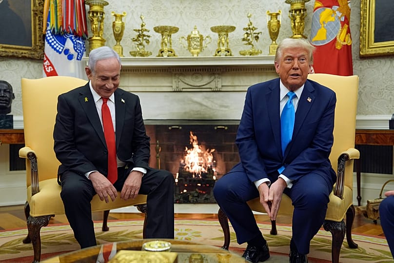 Netanjahu és Trump a Fehér Házban, 2025 február 4.