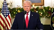 El presidente Donald Trump habla durante un discurso a la nación desde la Sala de Recepciones Diplomáticas de la Casa Blanca, el miércoles 17 de diciembre de 2025