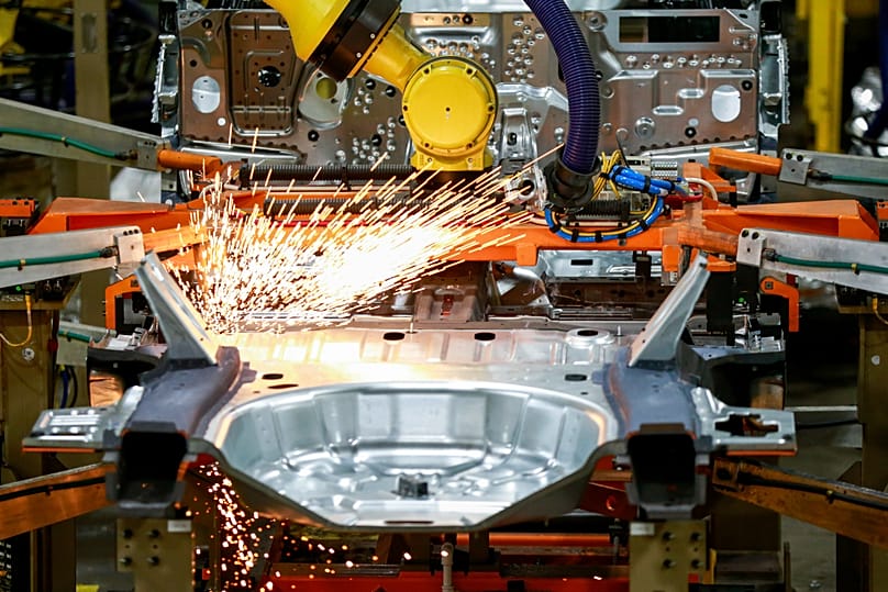 A Ford vehicle assembly line at Ford's Chicago Assembly Plant in Chicago.  (AP Photo/Amr Alfiky, File)