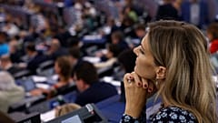 Eva Kaili photographiée au Parlement européen 