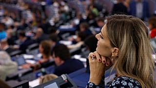 Eva Kaili fotografata al Parlamento europeo 