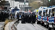 German police officers stand together during a demonstration in Giessen, 29 November, 2025