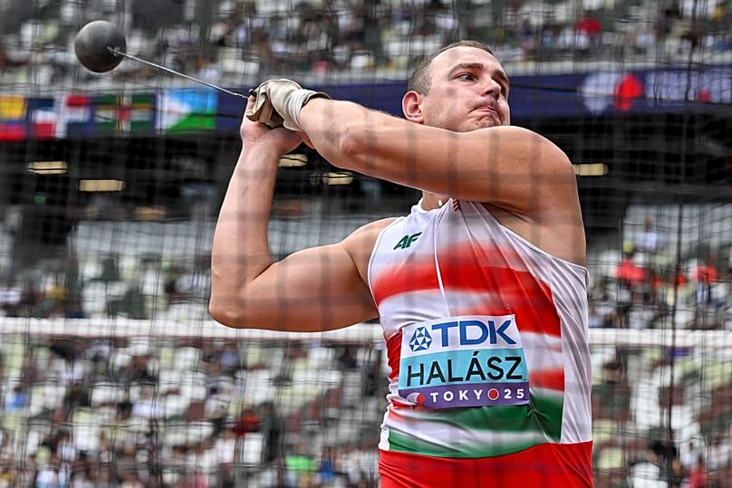 Halász Bence a férfi kalapácsvetés selejtezőjében a tokiói atlétikai világbajnokságon 2025. szeptember 15-én