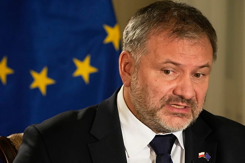 Министр юстиции Польши Вальдемар Журек во время интервью в варшавской штаб-квартире Министерства юстиции, 5 ноября 2025 г.