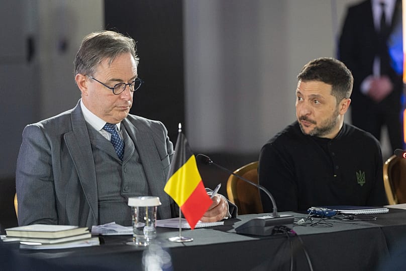 Bart de Wever és Volodimir Zelenszkij, Kijev, 2025 április 8. 