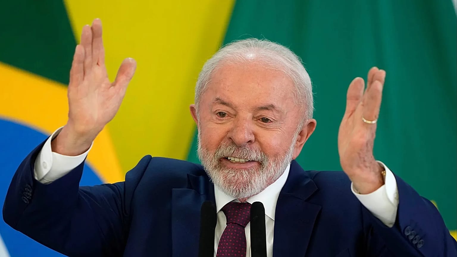 Brazilian President Luiz Inacio Lula da Silva speaks during a year-end press conference at Planalto presidential palace in Brasilia, Brazil, Thursday, Dec. 18, 2025. 