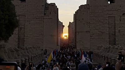 Hundreds of visitors in the Egyptian city of Luxor rose before dawn on Sunday to watch the winter solstice sunrise align with an ancient temple, Dec.21, 2025