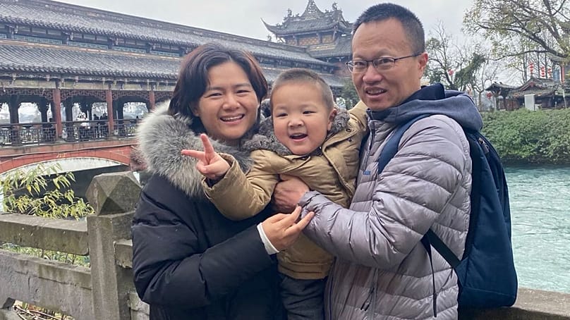 Gao Jingjia keresztény lelkész és családja