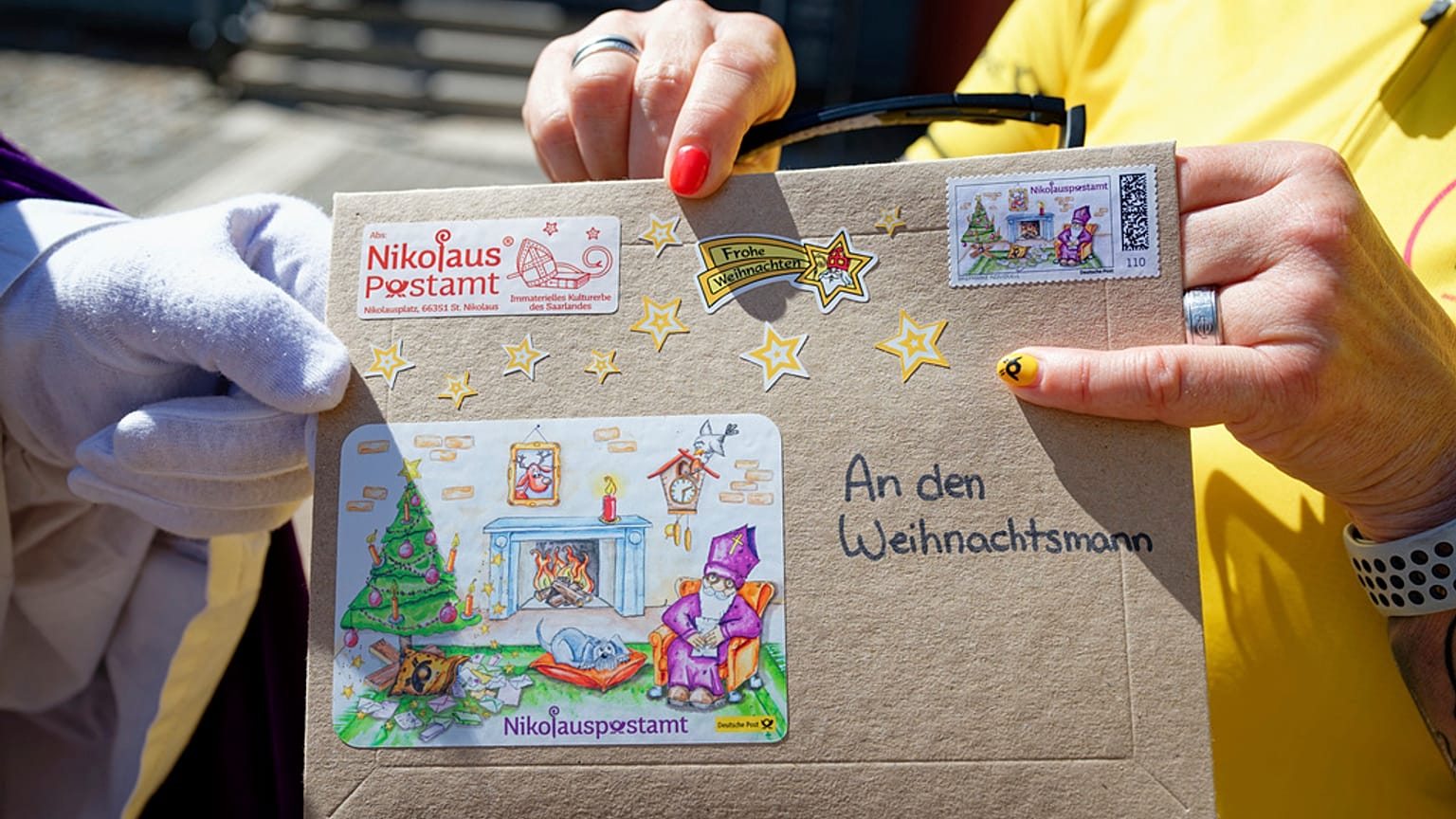 ظرف بريدي  في سانت نيكولاوس بألمانيا، السبت 9 أغسطس/آب