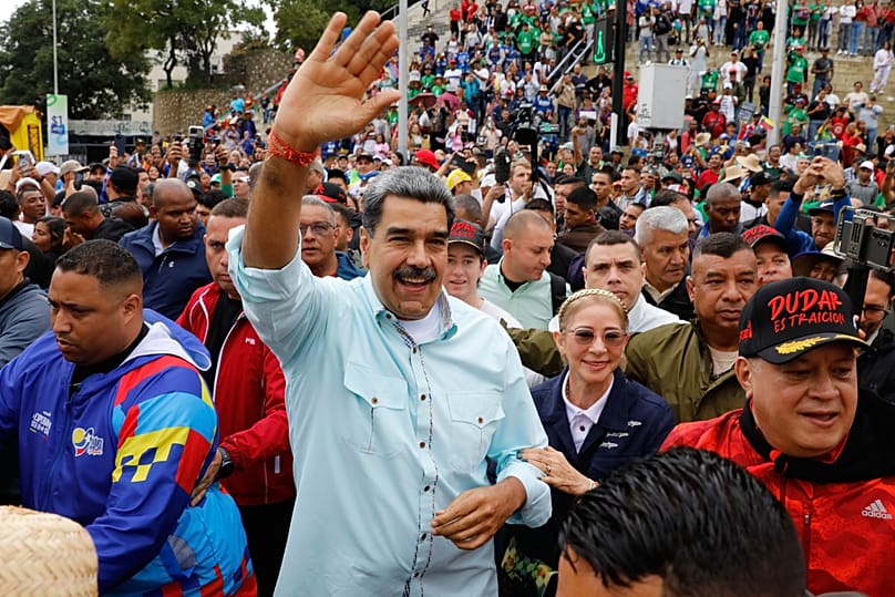 Nicolás Maduro participe à un rassemblement marquant l'anniversaire de la bataille de Santa Ines, à Caracas, au Venezuela, le mercredi 10 décembre 2025