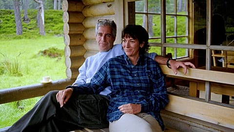 This undated photo released by the US Department of Justice shows Jeffrey Epstein and Ghislaine Maxwell