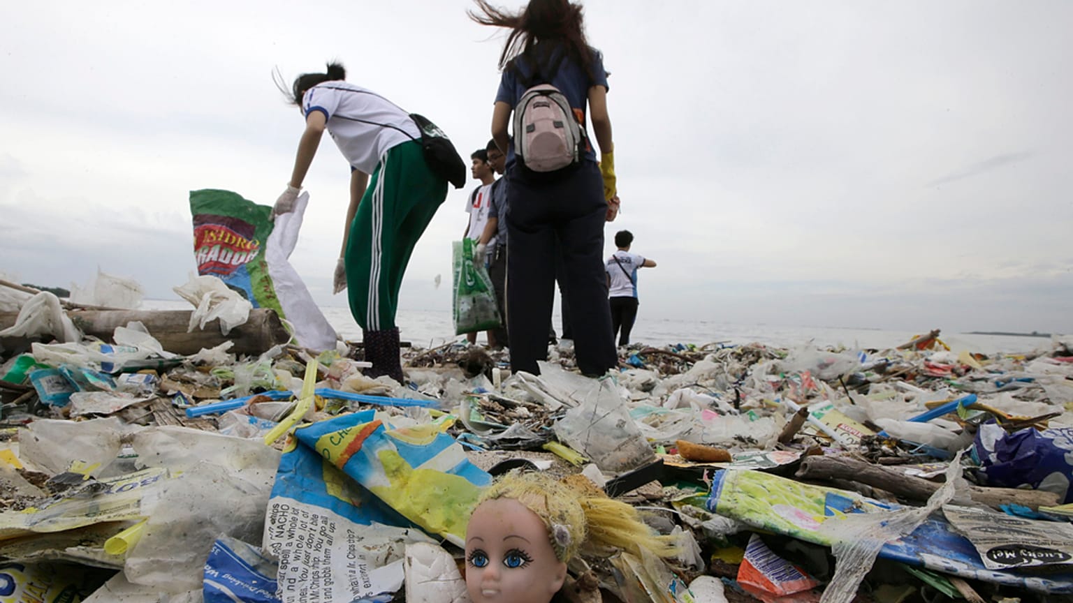 ن��شطون بيئيون يجرون حملة تنظيف ساحلي في ملاذ الطيور المعروف باسم جزيرة الحرية، بمناسبة مرور السنة الثالثة على حملة حماية الملاذ الوحيد للطيور في العاصمة