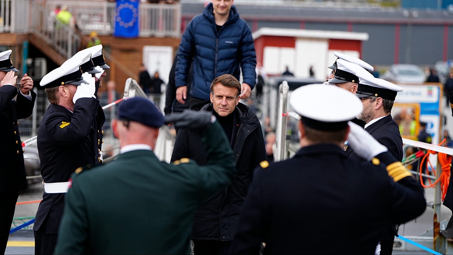French President Emmanuel Macron in Nuuk, Greenland.