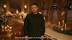 Zelenski durante su discurso de Nochebuena el 24 de diciemrbe de 2025.