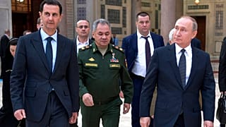 الرئيس الروسي فلاديمير بوتين والرئيس السوري المخلوع بشار الأسد  في دمشق، 2020