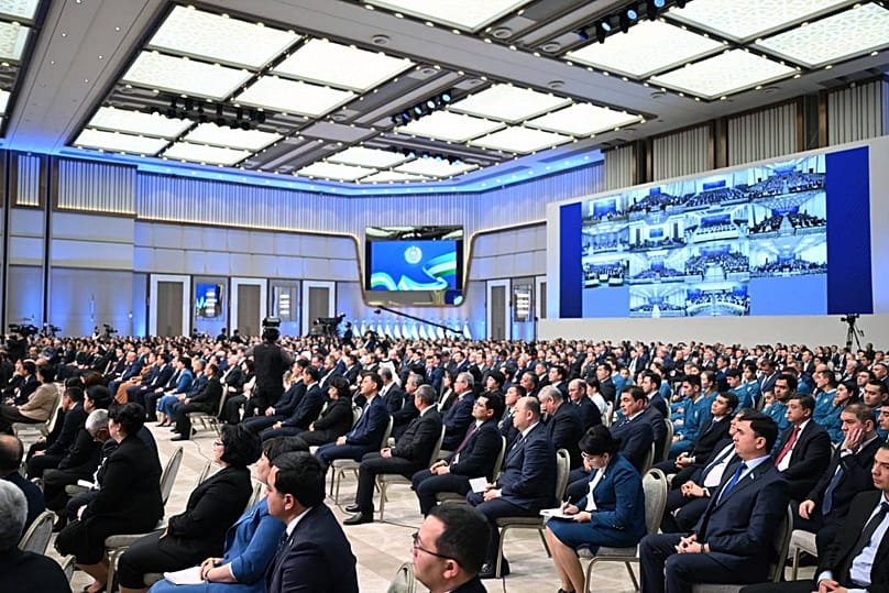 The annual address to Parliament brings together lawmakers, officials and representatives from across Uzbekistan