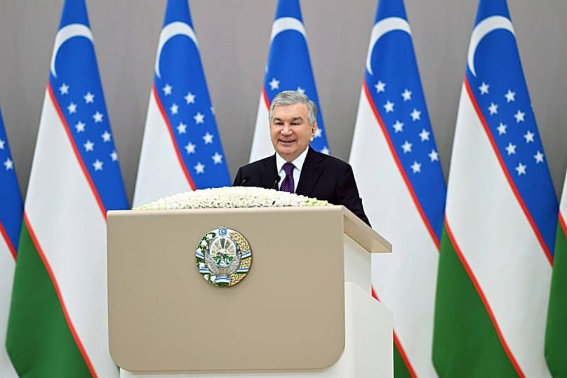 Uzbek President Shavkat Mirziyoyev delivers his annual address to Parliament, outlining economic results and priorities for 2026