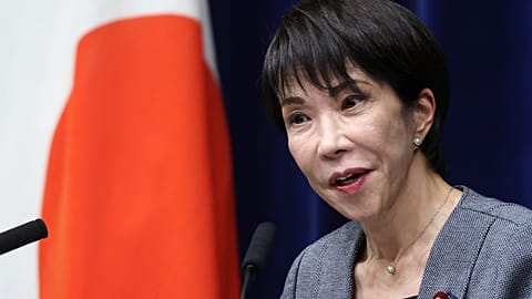 FILE - Japan's Prime Minister Sanae Takaichi, speaks during a news conference at the prime minister's office in Tokyo, Japan, Wednesday, Dec. 17, 2025.