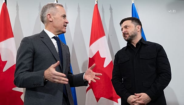 Prime Minister Mark Carney and Ukrainian President Volodymyr Zelenskyy in Halifax