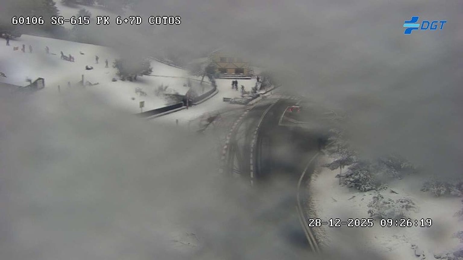 Imagen de la cámara de tráfico de Cotos (Madrid) 28 de diciembre de 2025